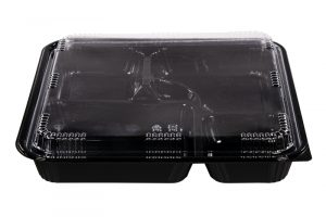 Opakowanie na sushi 5-komorowe 271x271x42+20 mm (HPJ8307) komplet