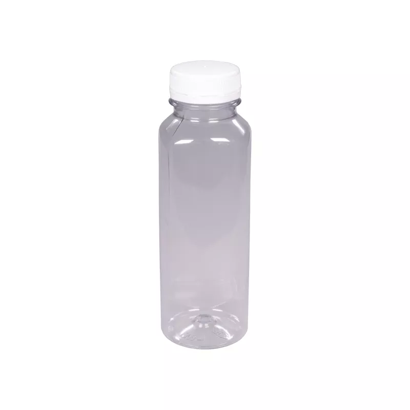Butelka plastikowa PET kwadratowa 300 ml śr. 2/38 mm gładka light z nakrętką białą