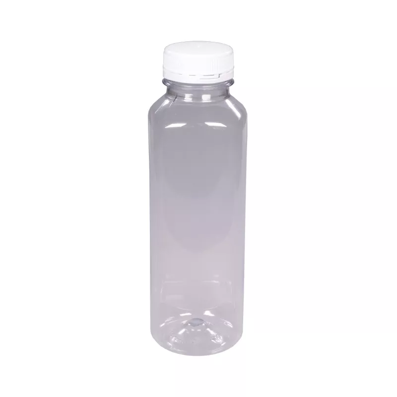 Butelka plastikowa PET kwadratowa 400 ml śr. 2/38 mm gładka light z nakrętką białą