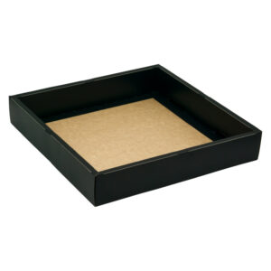 Taca papierowa excellent 32×32×5,5 cm czarna, premium do sushi