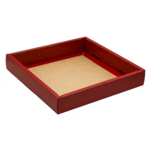 Taca papierowa excellent 32×32×5,5 cm wiśniowa, premium do sushi