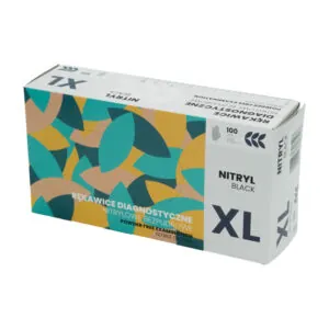 Rękawice nitrylowe bezpudrowe - XL - czarne
