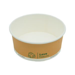 Pojemnik sałatkowy papierowy Plastic FREE 750 ml śr. 150 mm, brązowo-biały