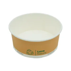 Pojemnik sałatkowy papierowy Plastic FREE 750 ml śr. 150 mm, brązowo-biały