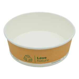 Pojemnik sałatkowy papierowy Plastic FREE 1300 ml śr. 185 mm, brązowo-biały