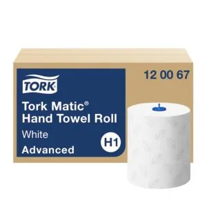 Ręcznik Tork Matic® miękki w roli - biały, H1, z motywem szarego liścia