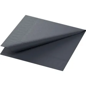 Serwetka czarna 2w 24x24cm w składce 1/4 (Duni 168386)