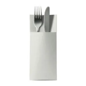 Etui na sztućce DUNI - serwetki kangurki, białe 32x38cm 2w