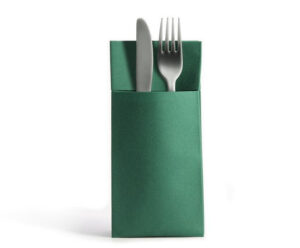 Etui na sztućce DUNI - serwetki kangurki, zielone 32x38cm 2w