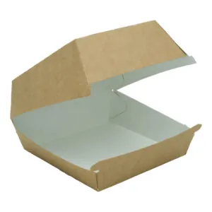 Pudełko hamburger duży 115x115x70 mm brązowo-białe