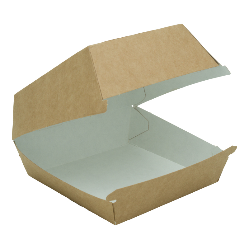 Pudełko hamburger duży 115x115x70 mm brązowo-białe