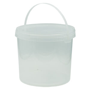 Wiadro 5l okrągłe przezroczyste z wiekiem, rączka plastikowa