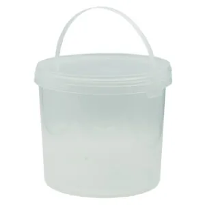 Wiadro 5l okrągłe przezroczyste z wiekiem, rączka plastikowa
