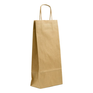 Torba papierowa klockowa brązowa na wino 160x80x340 mm