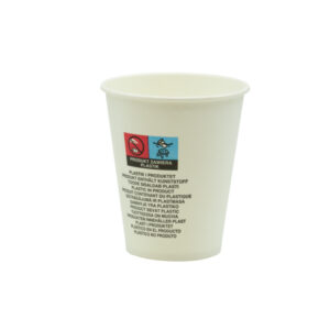 Kubek papierowy 1-warstwowy biały 150ml śr.70 mm (z logo żółw)