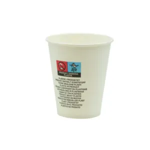 Kubek papierowy 1-warstwowy biały 150ml śr.70 mm (z logo żółw)
