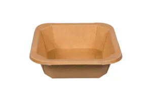 Papierowy pojemnik sałatkowy Stretto™ 500 ml kwadratowy kraft 143x143x43 mm